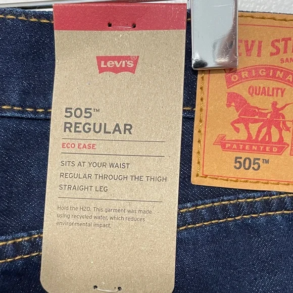 NWT Levi's 36 x 32 Men's Deep Indigo Straight Jeans - Picture 5 of 7